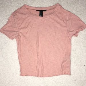 Forever 21 light pink ribbed crop top